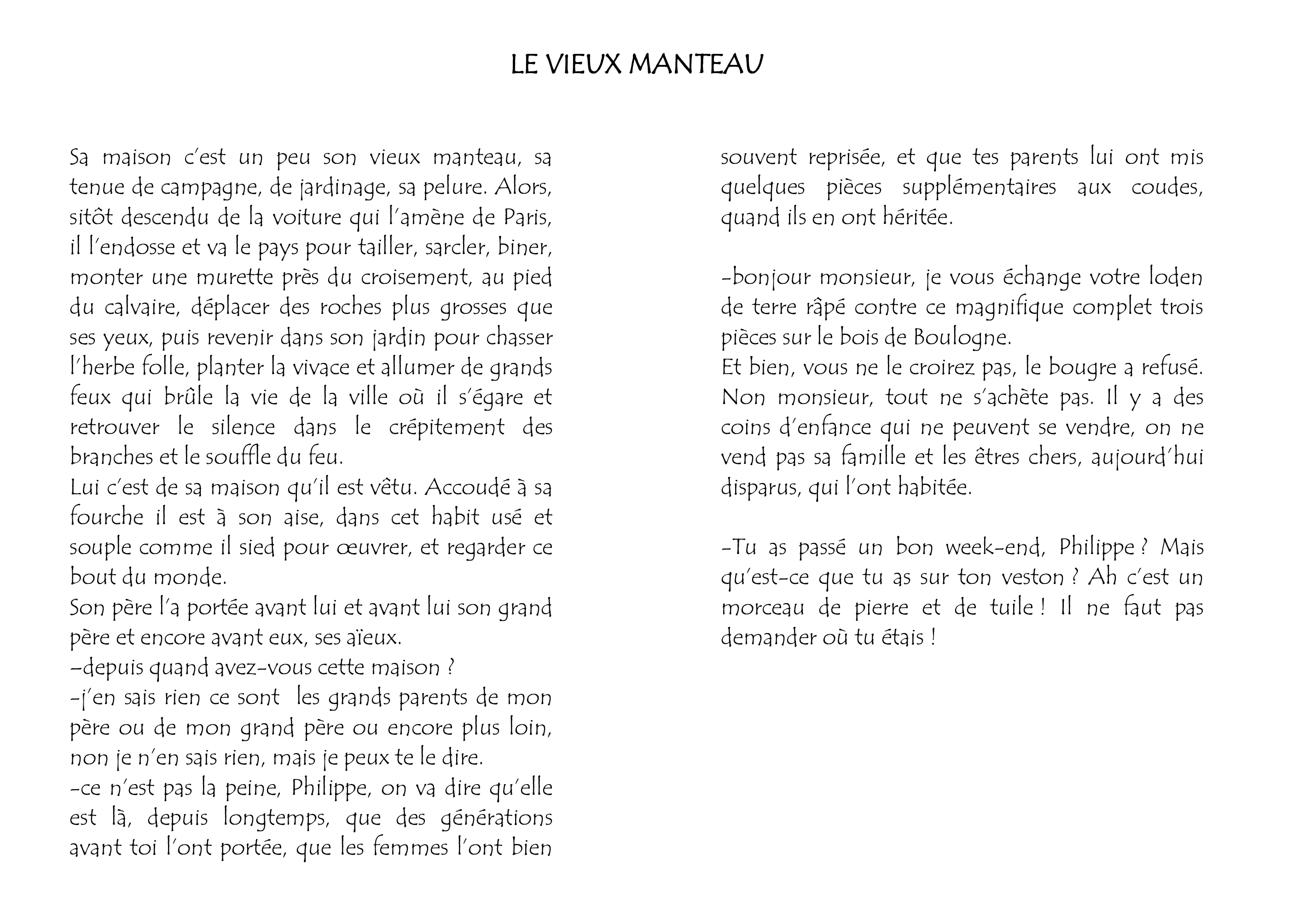 Le vieux manteau