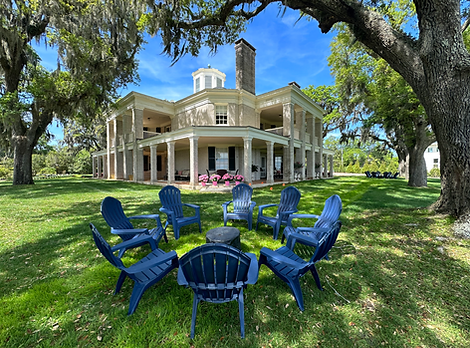A - Blue Chairs in garden.HEIC