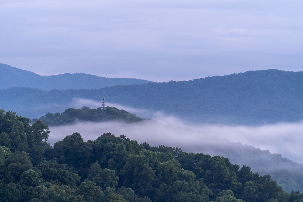 Misty Blue Ridge Mountains near Asheville, North Carolina