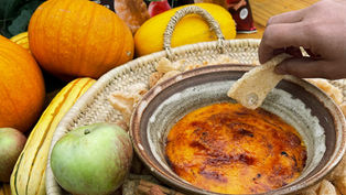 Pumpkin Pie Crème Brulée Dip with Pork Rinds