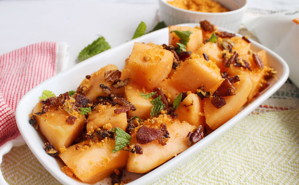 Cantaloupe Pork Rind Crumble