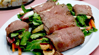 Pork Rind Salad Stuffed Beef Roll-Up