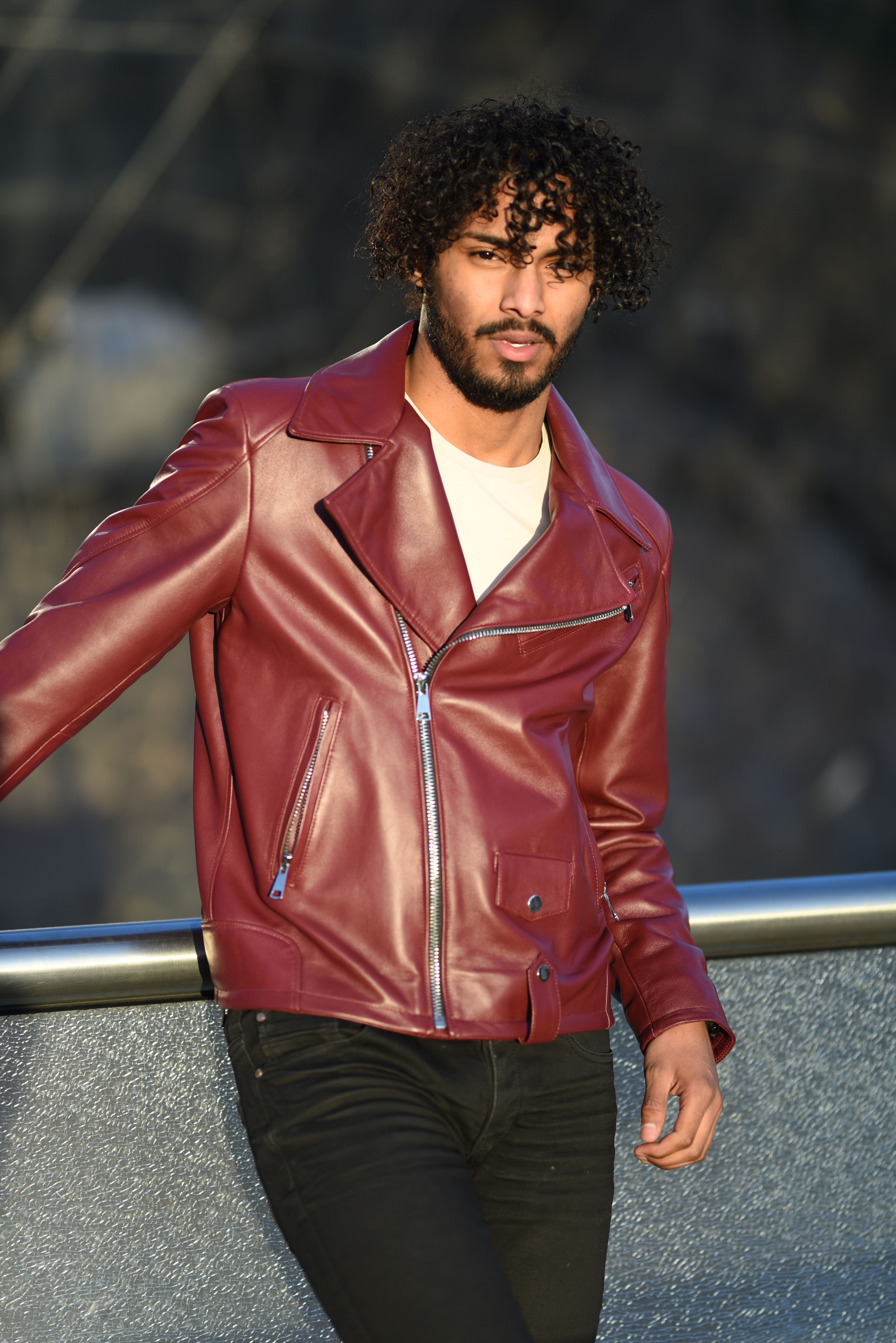 Perfecto Cuir Sandro Rouge