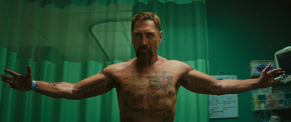 Javier Bardem staring intensely in dark psychological thriller series Cape Fear