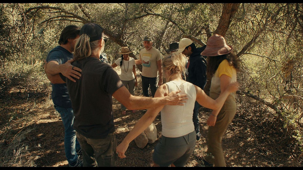 Christian Oliver participating in a desert vision quest retreat in the documentary Vision Quest.