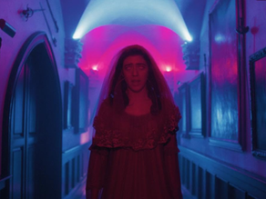 Sophia Anthony in Saturnalia at a dark, eerie academy setting.