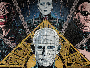 Pinhead stands among the Cenobites in a promotional image for Halloween Horror Nights’ Hellraiser haunted house.
