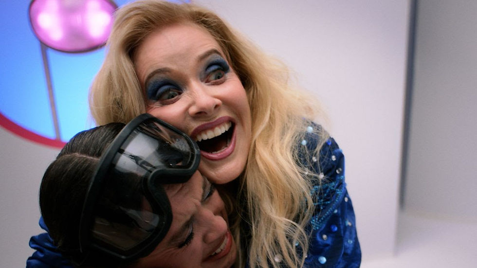 Barbara Crampton appears in a scene from the alien horror short film The Blue Diamond.