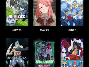 Netflix anime lineup featuring ONE PIECE, BLUE LOCK, and Shangri-La Frontier