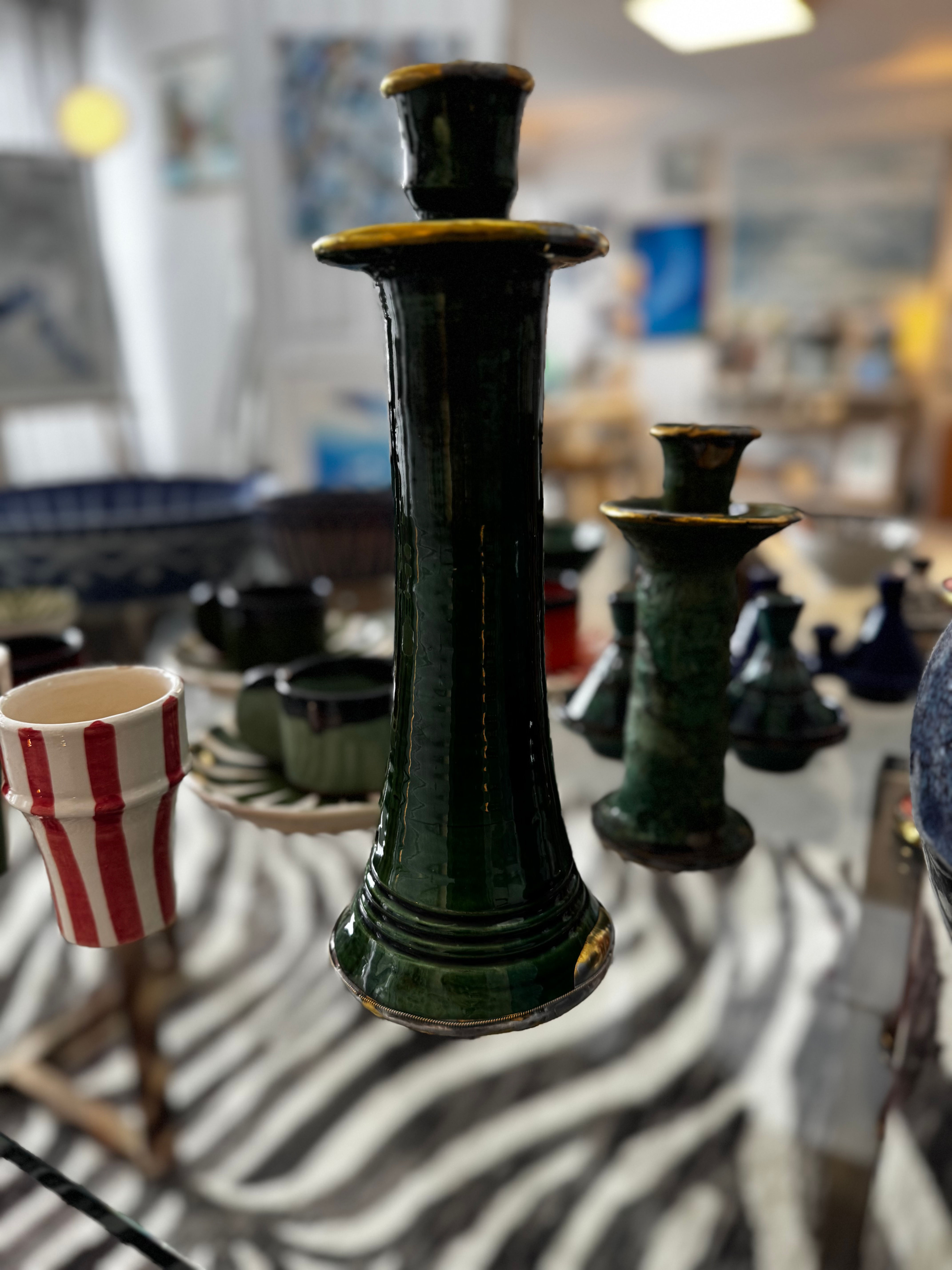 Moroccan Green Candleholder/Large