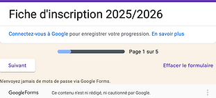 Inscription en ligne et paiement par chèques ou espèces