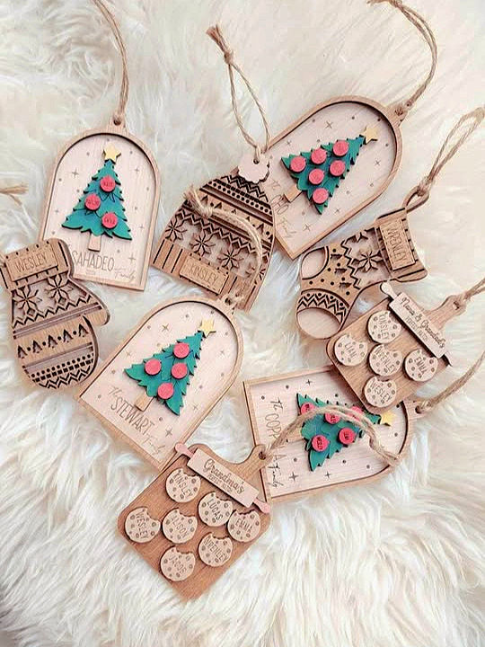 Thumbnail: Personalized Christmas Ornaments - Selburose Patterned Toque