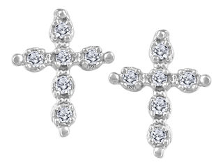 Thumbnail: Gold and Diamond Cross Studs