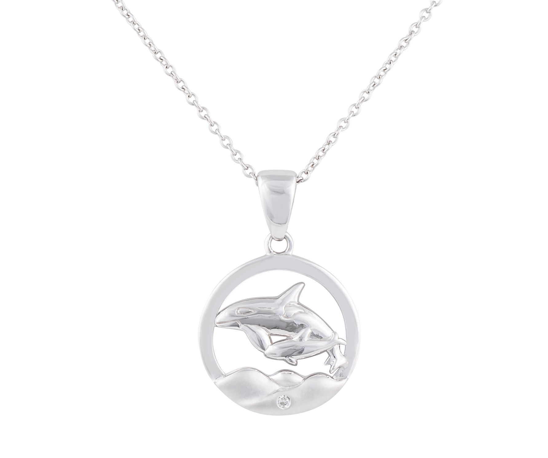 Mother Orca and Calf Pendant