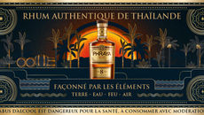 Bouteille de rhum vieux Phraya Elements 8 ans, un rhum premium de Thaïlande vieilli en fûts de chêne ex-bourbon.