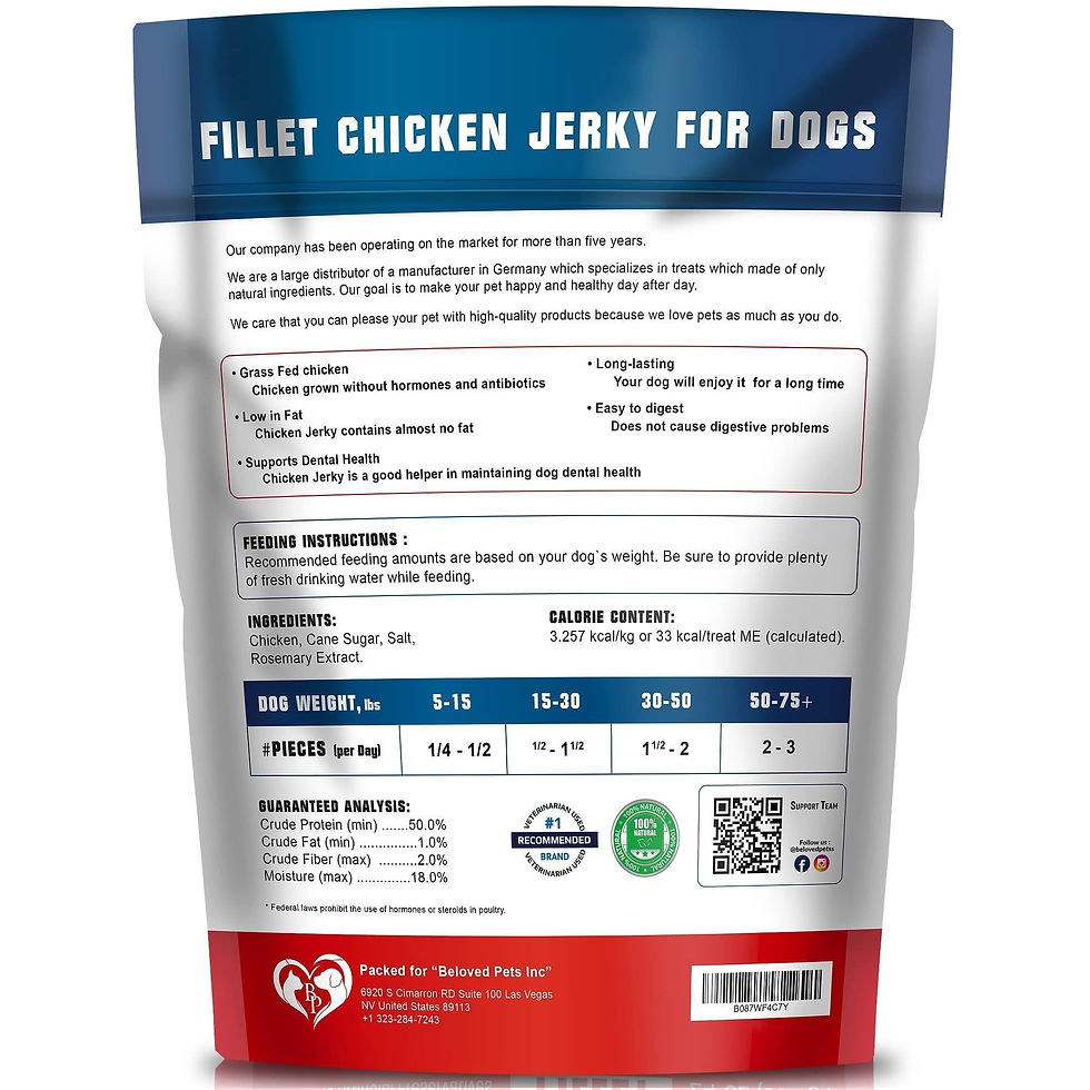 Thumbnail: Chicken Jerky Dog Treats 1.5 Lb Human Grade Pet Snacks Grain Free Dried Strips