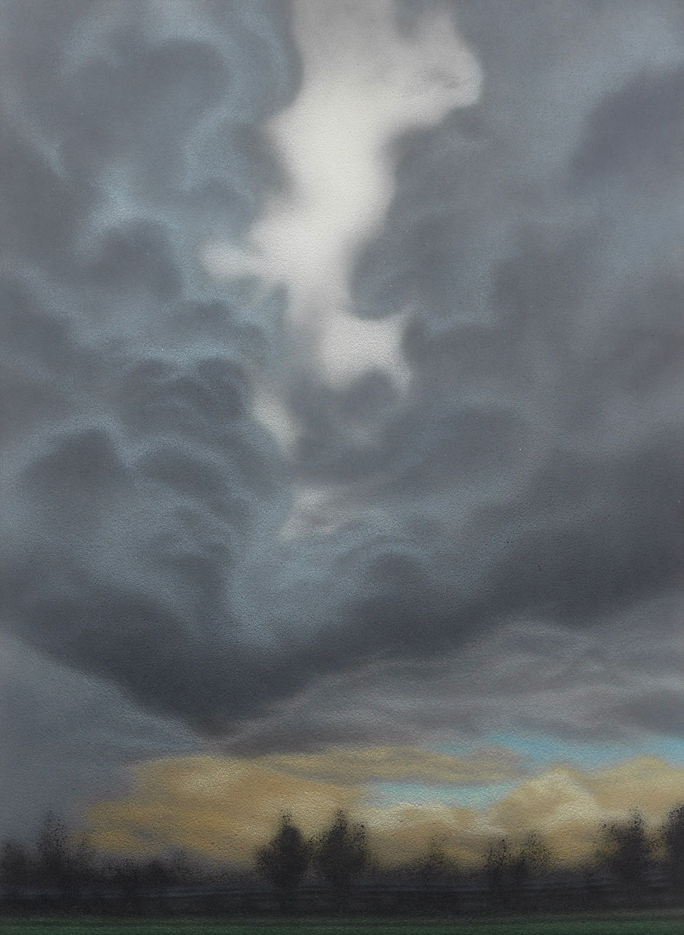 Edoardo Cialfi - La venuta del gigante, 2025 - Aerosol su tela - 150x110 cm