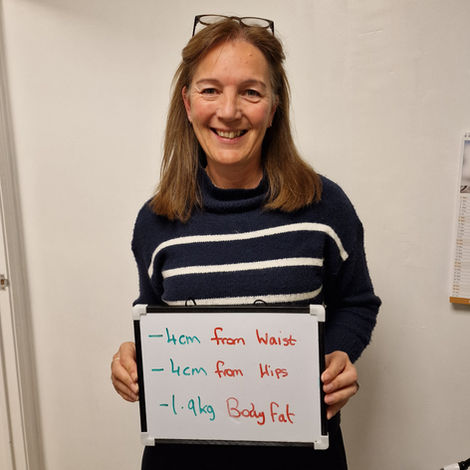 Image of member holding her 6 week kickstarter results