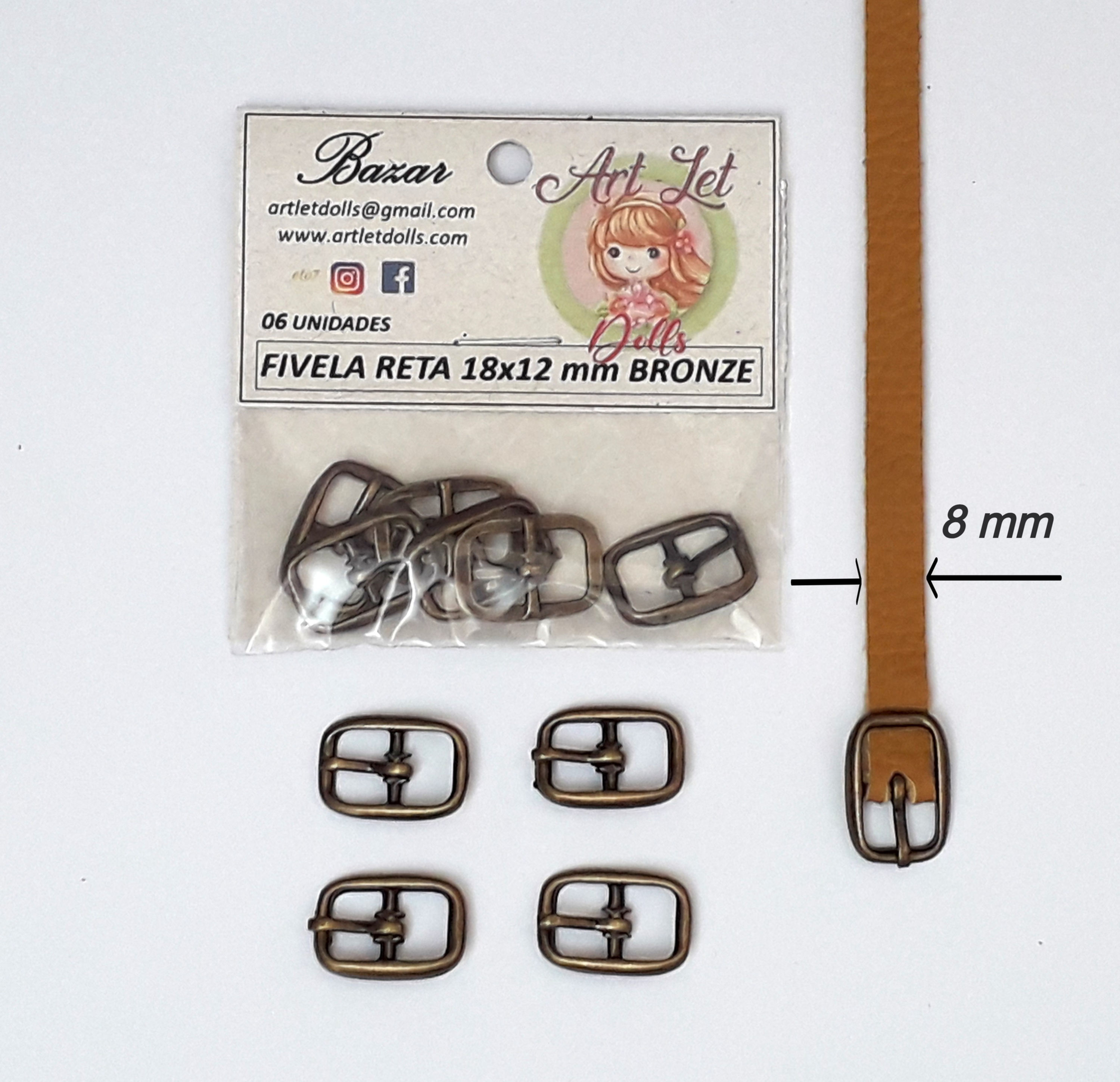 FIVELAS -  FIVELA  RETA -  18 x 12 mm