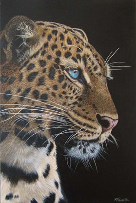 peinture animalière, artiste peintre, oeuvre d'art, léopard peint à l'acrylique, peinture de léopard