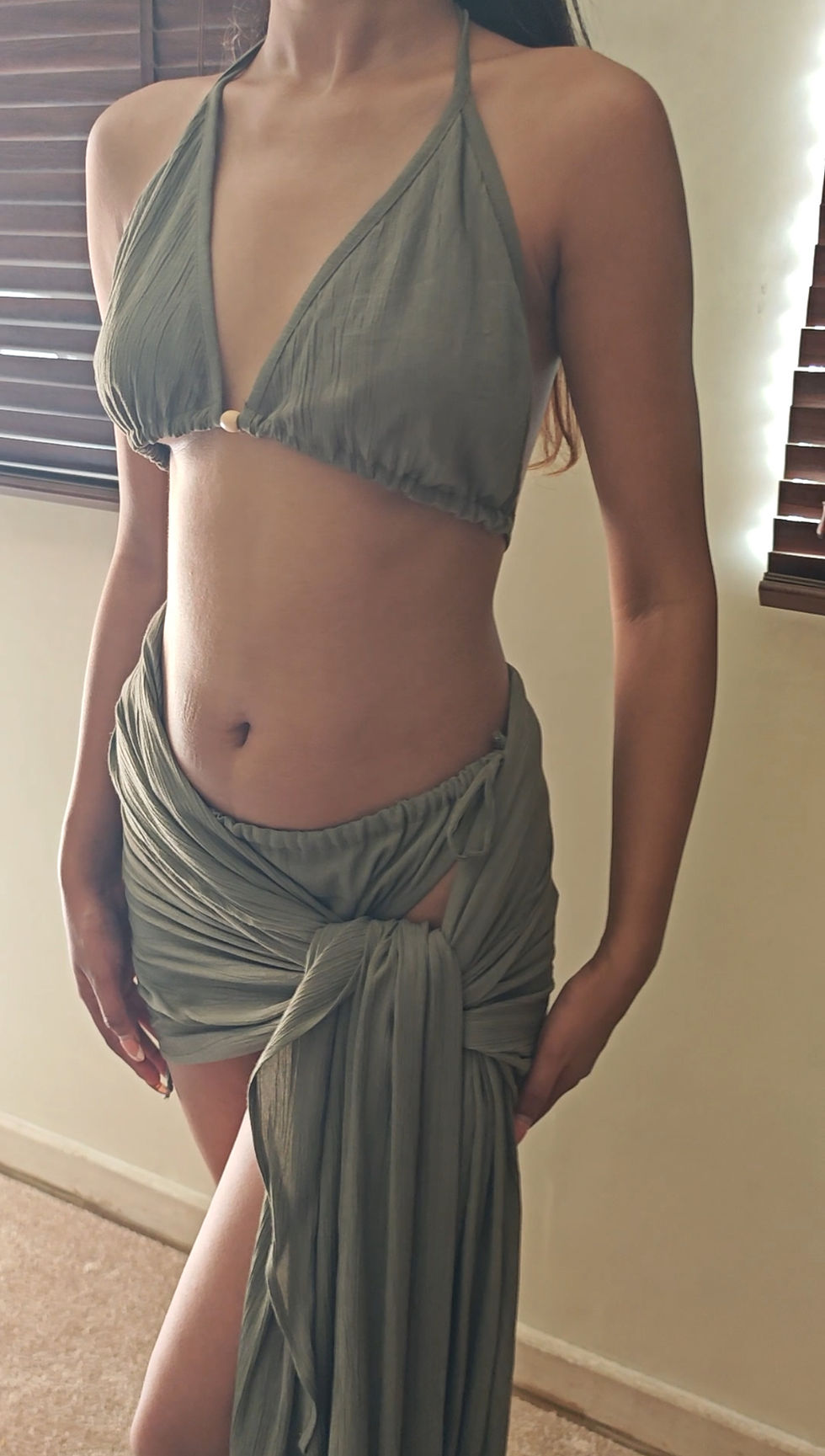 Thumbnail:  The Wave Rider Set + Bikini  : Dark Beige 