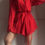 Thumbnail: Robe + Braided Belt : Red