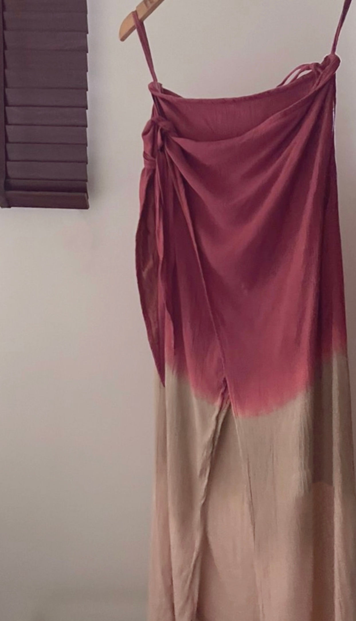  WRAP SKIRT :  Rust Red And Beige Ombré 