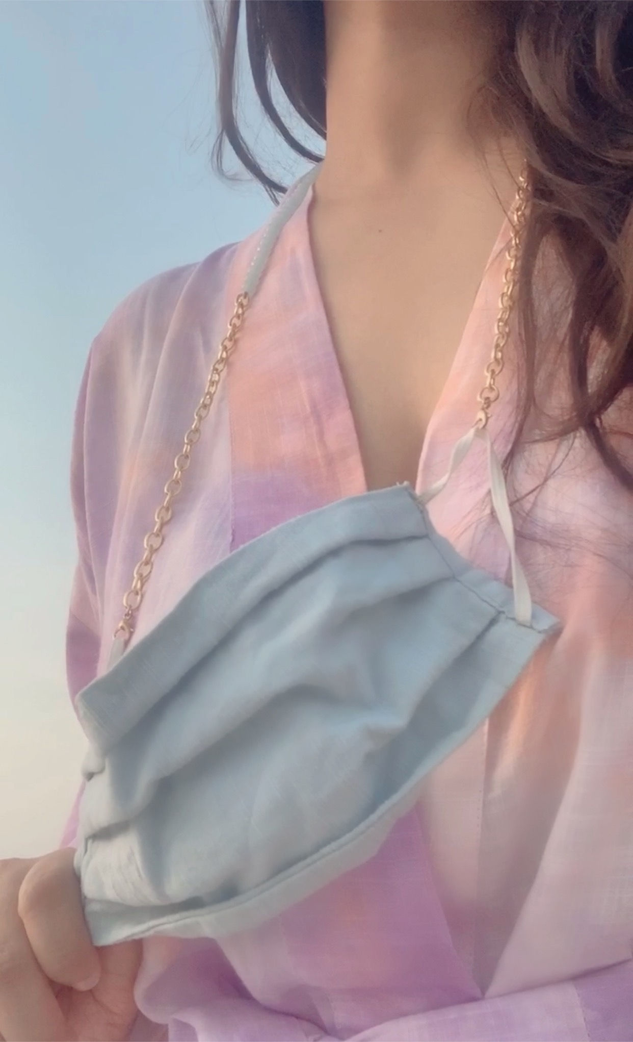 AQUA GOLD MASK CHAIN