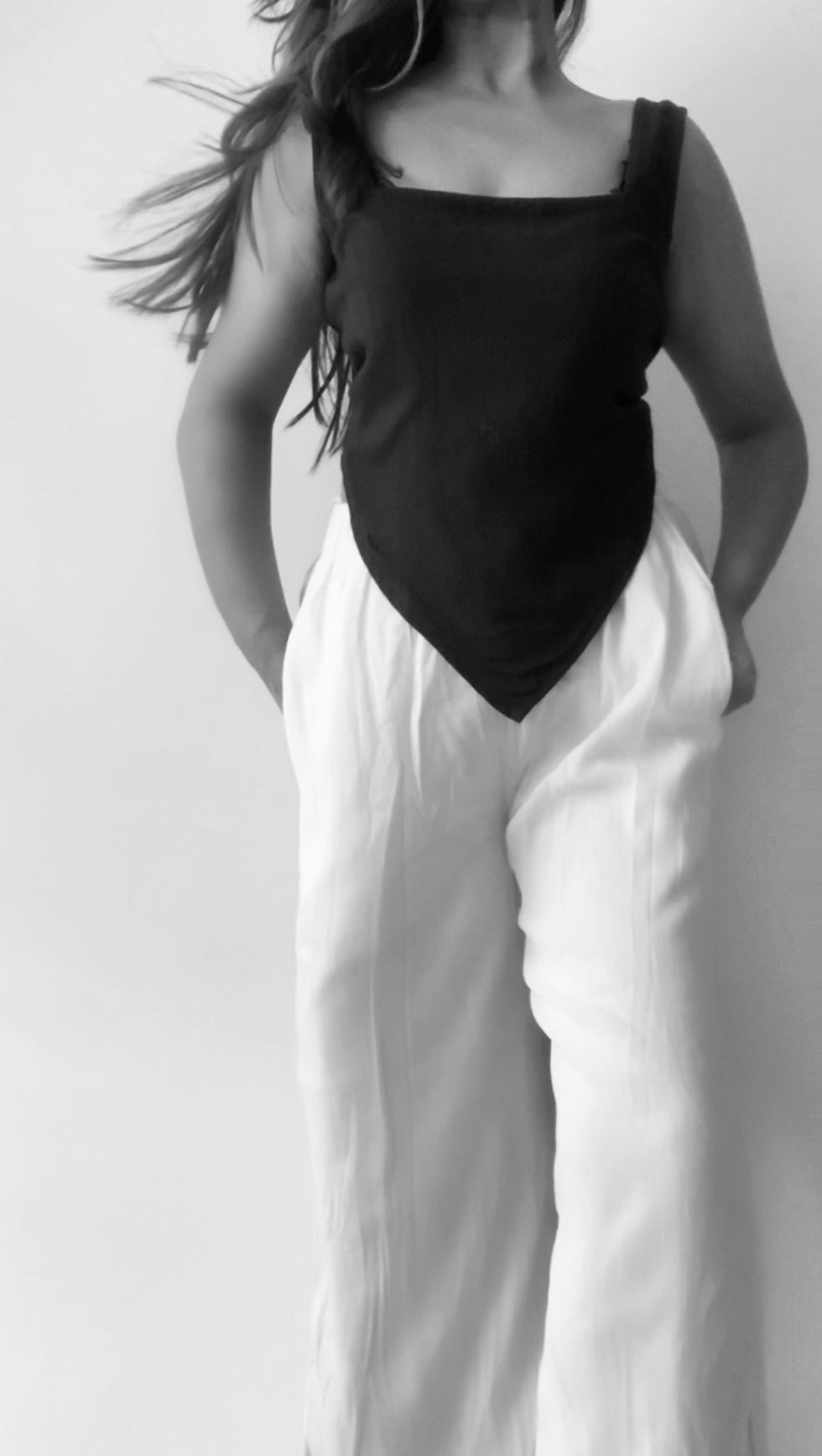 SCARF TOP + BANDED TULIP PANTS : Custom