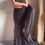 Thumbnail: Satin Pre Draped Saree With Lycra Blouse : Black 