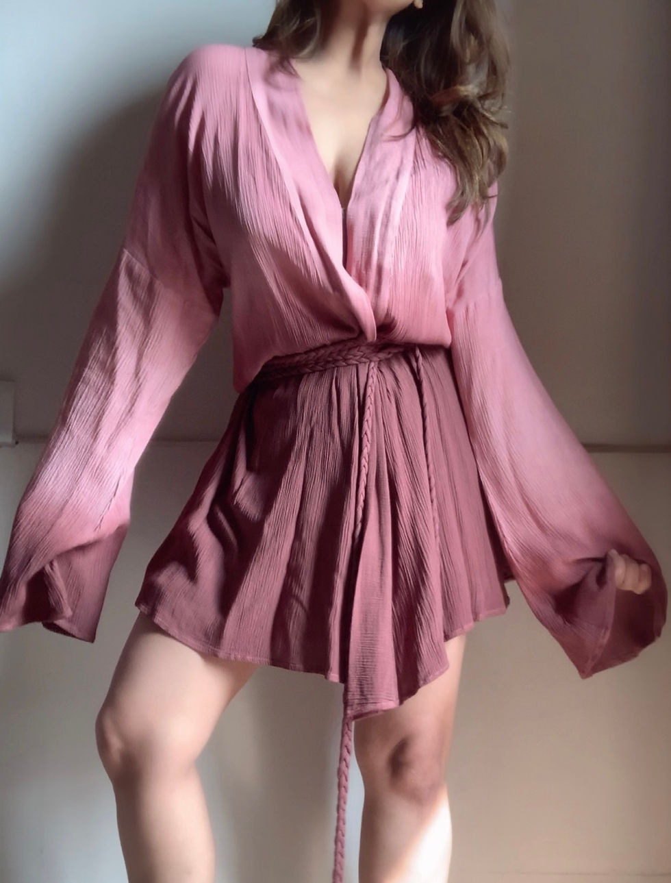 The Amber ( Braided ) : Pluto Pink And Brown Ombré