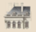 Dessin d'une façade de château - Bretagne - Rendu main léger - ECARTFIXE