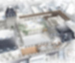 Dessin en écorché d'un projet au sein de l'institut de France à Paris - rendu "mixte" - ECARTFIXE