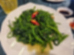 호치민 맛집 3군 로컬 해산물 전문점 Ran Bien 5 Restaurant, Rau Muong Xao Toi(공심채마늘볶음)