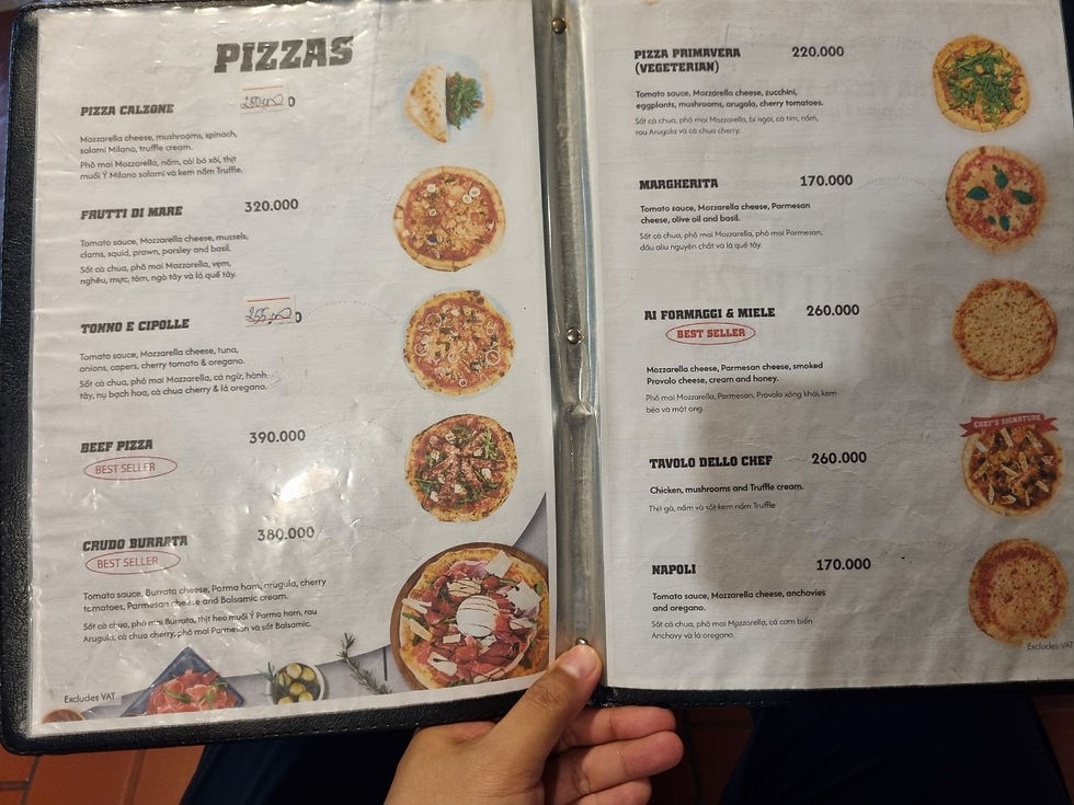 District 2, An Phu Sun Avenue Italian Restaurant Tavolo Dello Chef, Menu(4)