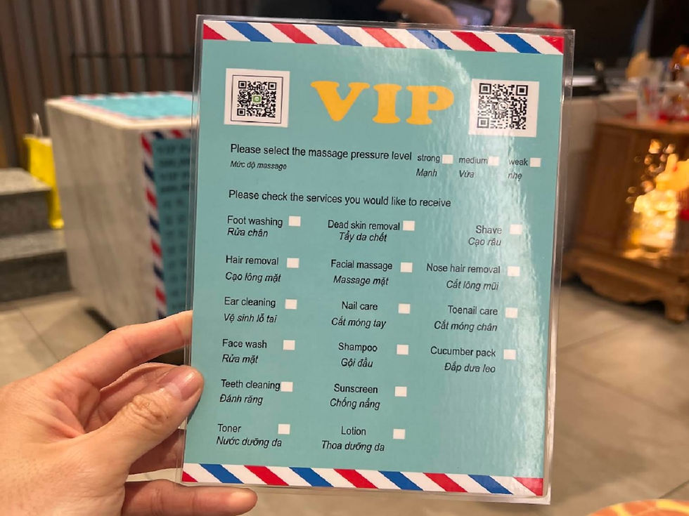District 1, Ben Thanh Market VIP LUXURY Barbershop, Massage Intensity & Service Selection