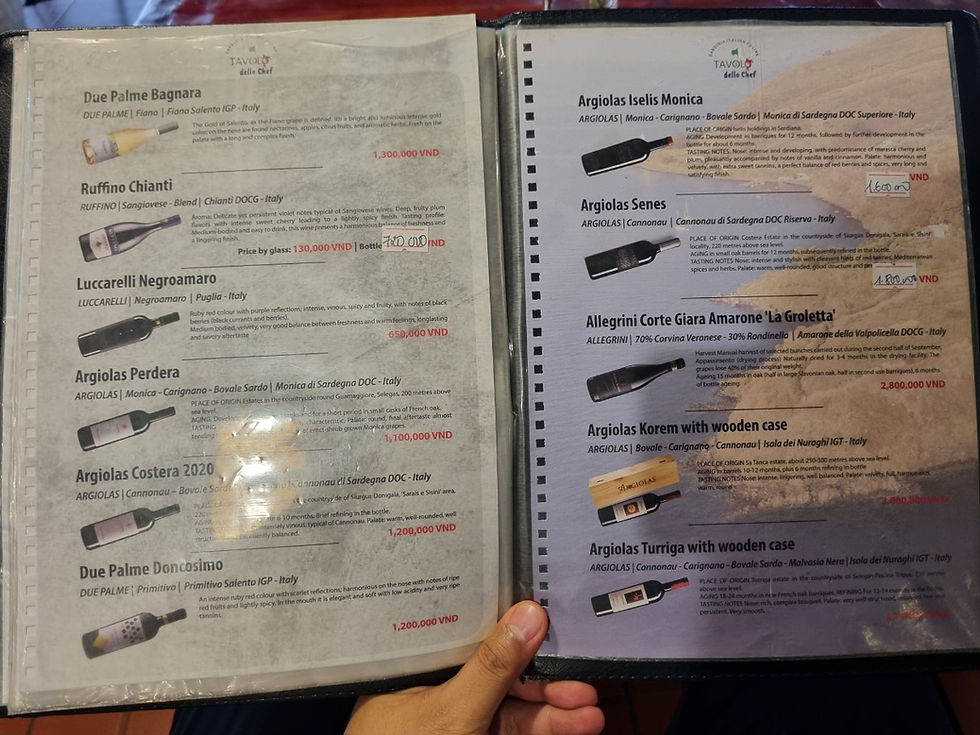 District 2, An Phu Sun Avenue Italian Restaurant Tavolo Dello Chef, Menu(6)