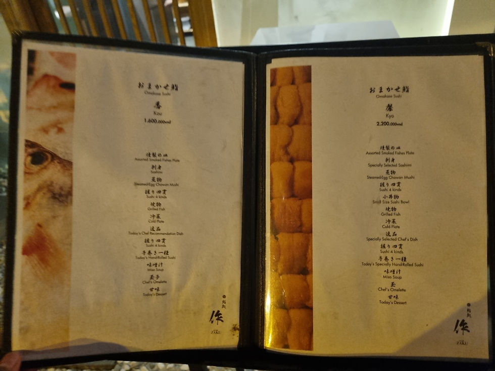 호치민 맛집 빈탄군 팜빗짠 거리 스시 오마카세 Sushi Zaku, 메뉴(2)