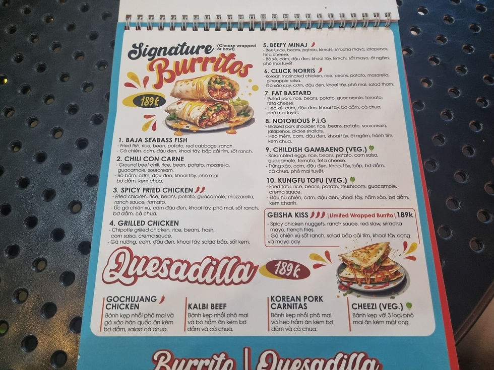 District 2, Thao Dien Mexican Restaurant El Camino Taqueria, Menu(4)