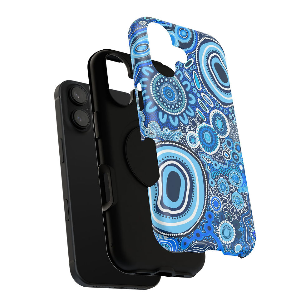 Thumbnail: Blue Aboriginal Dot Art Impact-Resistant Phone Case