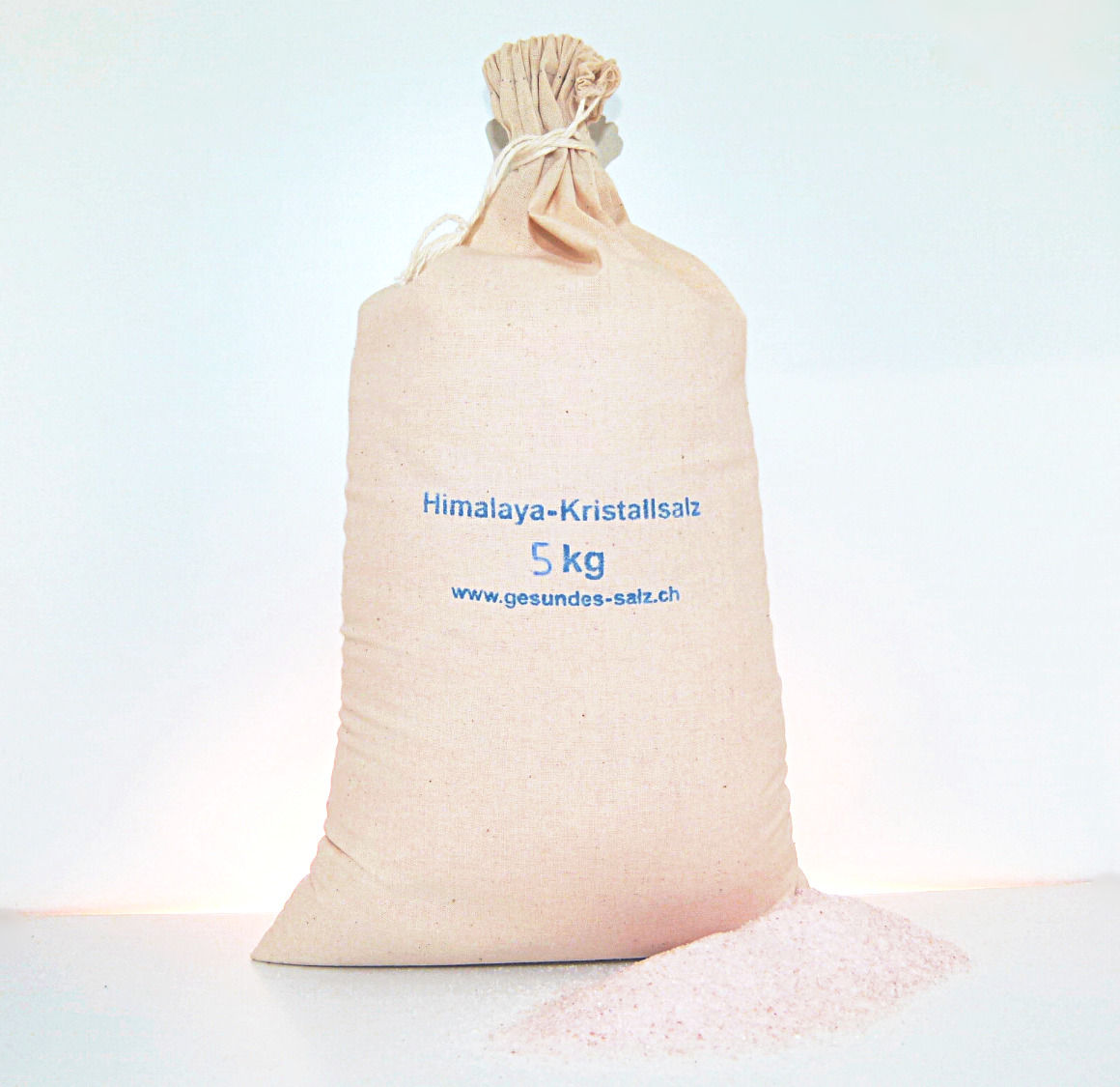 5 KG feines Himalayasalz im Baumwollsack mit Kordel