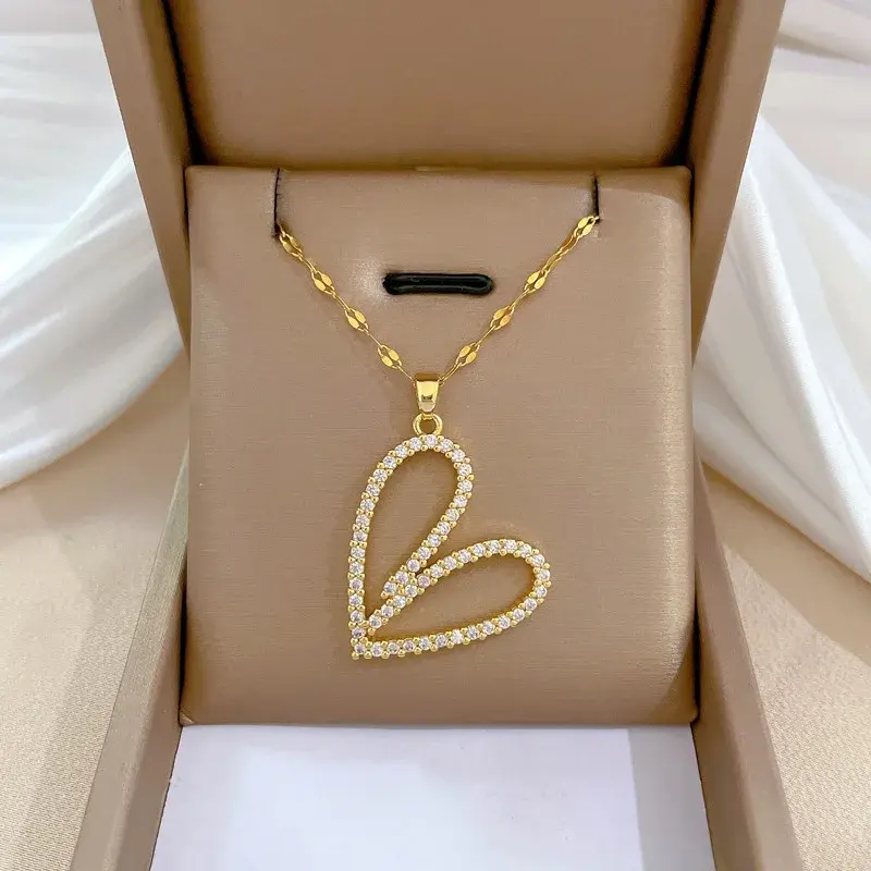 Miniatura: Colar de Coração de Zircônia em Ouro