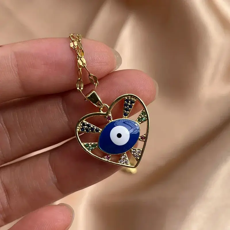 Miniatura: Colar de Coração de Zircônia em Ouro