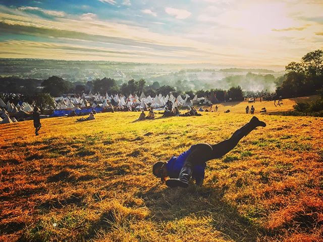 _Feel good,_Be good,_And do good.__~ Yogi Bhajan_•_The one flying the EPK2 at the Glastonbury sunris