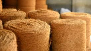 Coir is a natural fiber extracted from the outer husk of coconut and used in products such as floor mats, doormats, brushes, and mattresses. Coir is the fibrous material found between the hard, internal shell and the outer coat of a coconut. Other uses of brown coir (made from ripe coconut) are in upholstery padding, sacking, and horticulture. White coir, harvested from unripe coconuts, is used for making finer brushes, string, rope, and fishing nets. It has the advantage of not sinking, so can be used in long lengths in deep water without the added weight of dragging down boats and buoys. Product Features 100% biodegradable Comparatively Economical. High Strength Support establishing vegetation better than synthetic yarns 