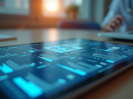 Eye-level view of a digital health dashboard on a tablet