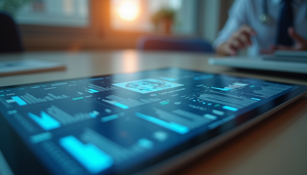 Eye-level view of a digital health dashboard on a tablet