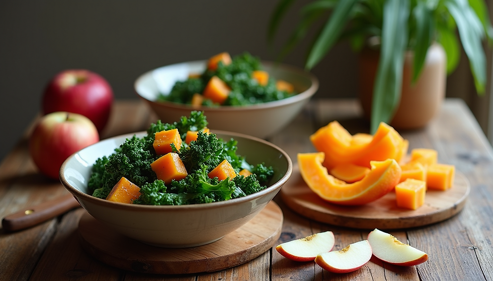 Seasonal fall produce meal spread