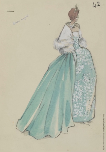 maquette de la robe portée lors du mariage de la princesse Margareth