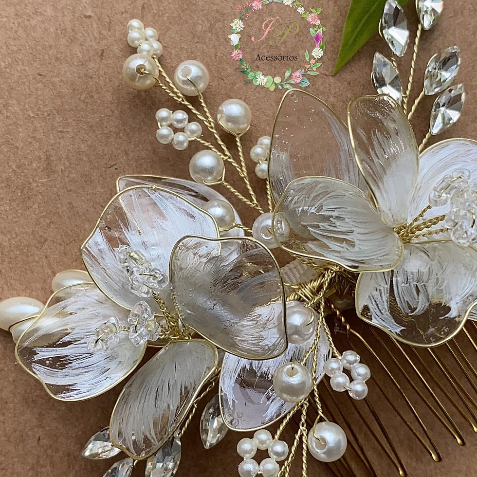 Pente Flor Dupla Marmorizada I